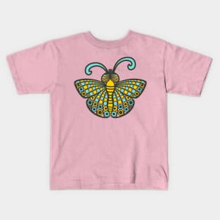 RETRO BUGS BUTTERFLY Cute Friendly Graphic Cartoon Bug - UnBlink Studio by Jackie Tahara Kids T-Shirt